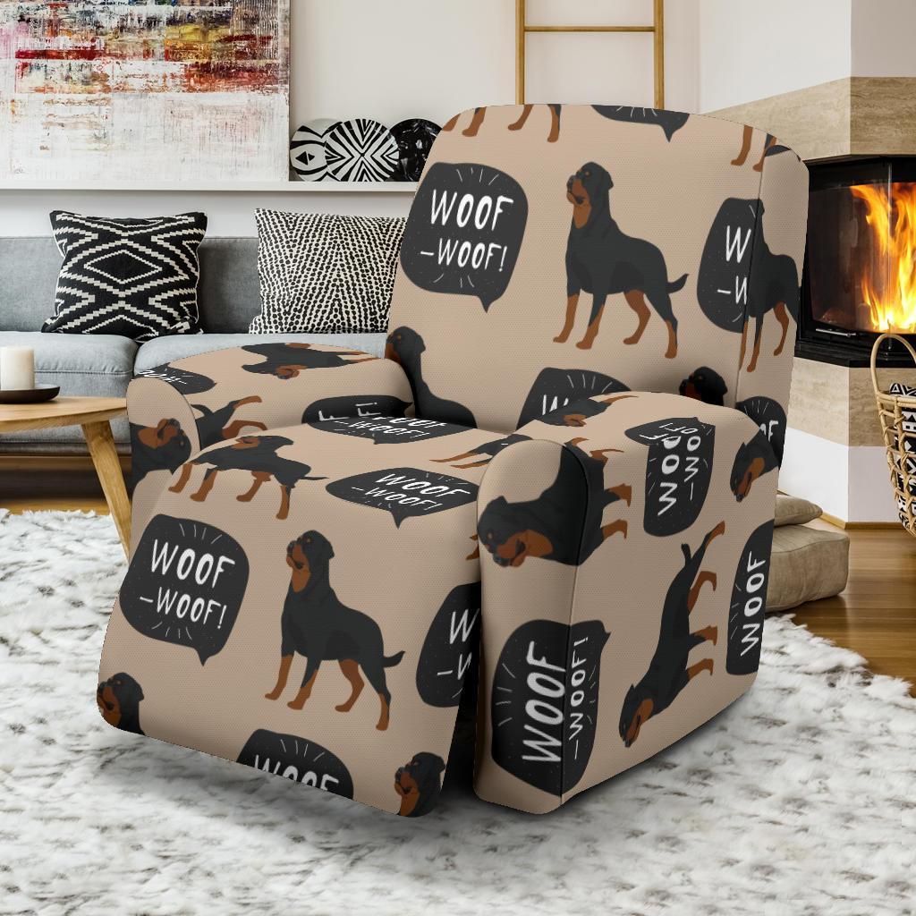 Rottweiler Dog Pattern Print Recliner Cover-grizzshop