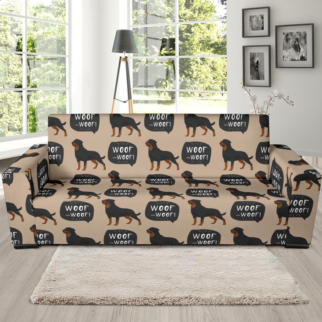 Rottweiler Dog Pattern Print Sofa Covers-grizzshop