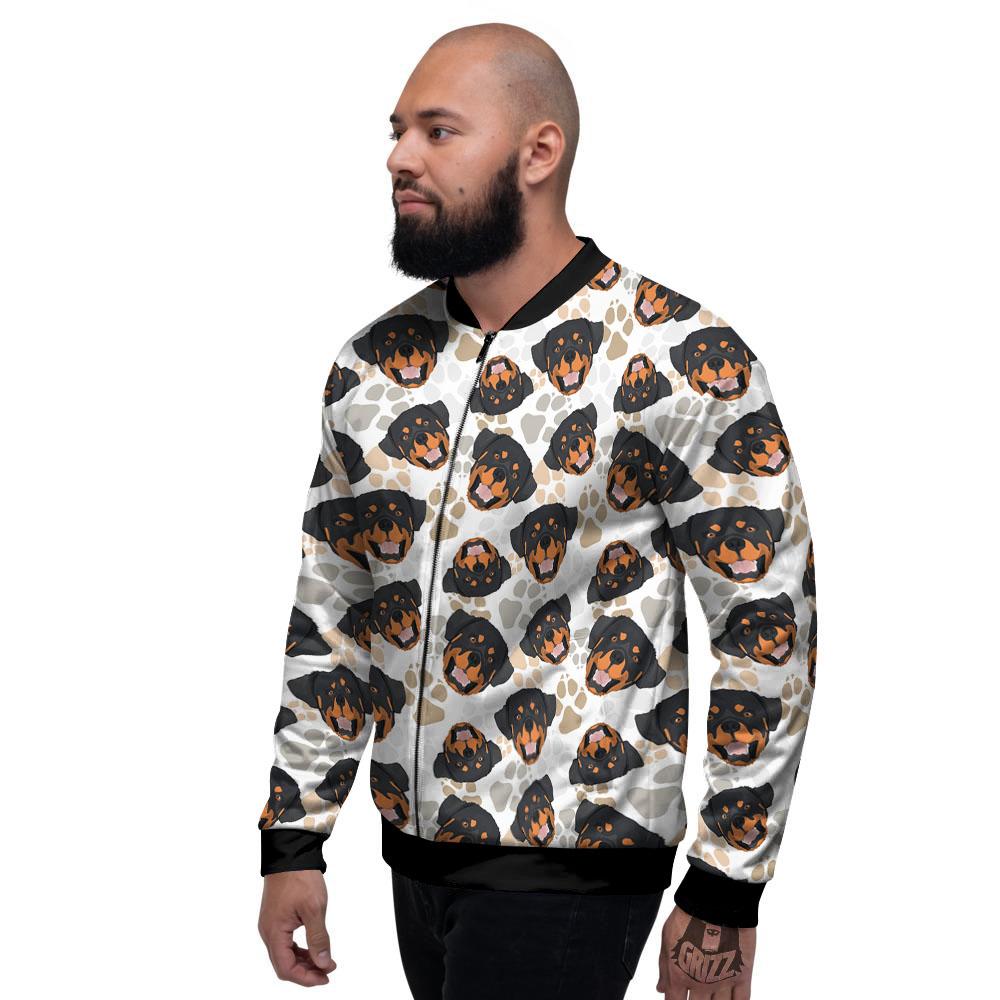Rottweiler Print Pattern Men's Bomber Jacket-grizzshop