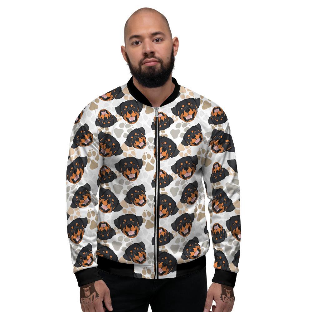 Rottweiler Print Pattern Men's Bomber Jacket-grizzshop