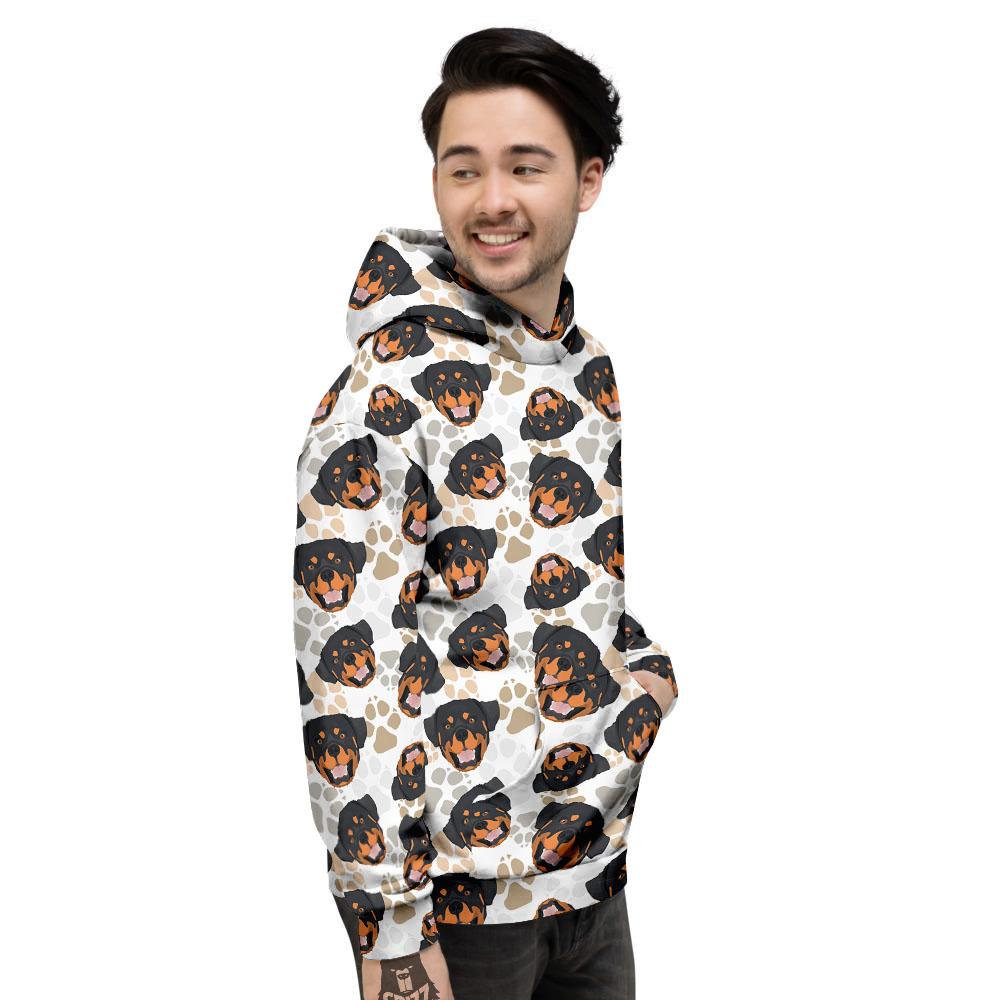 Rottweiler Print Pattern Men's Hoodie-grizzshop