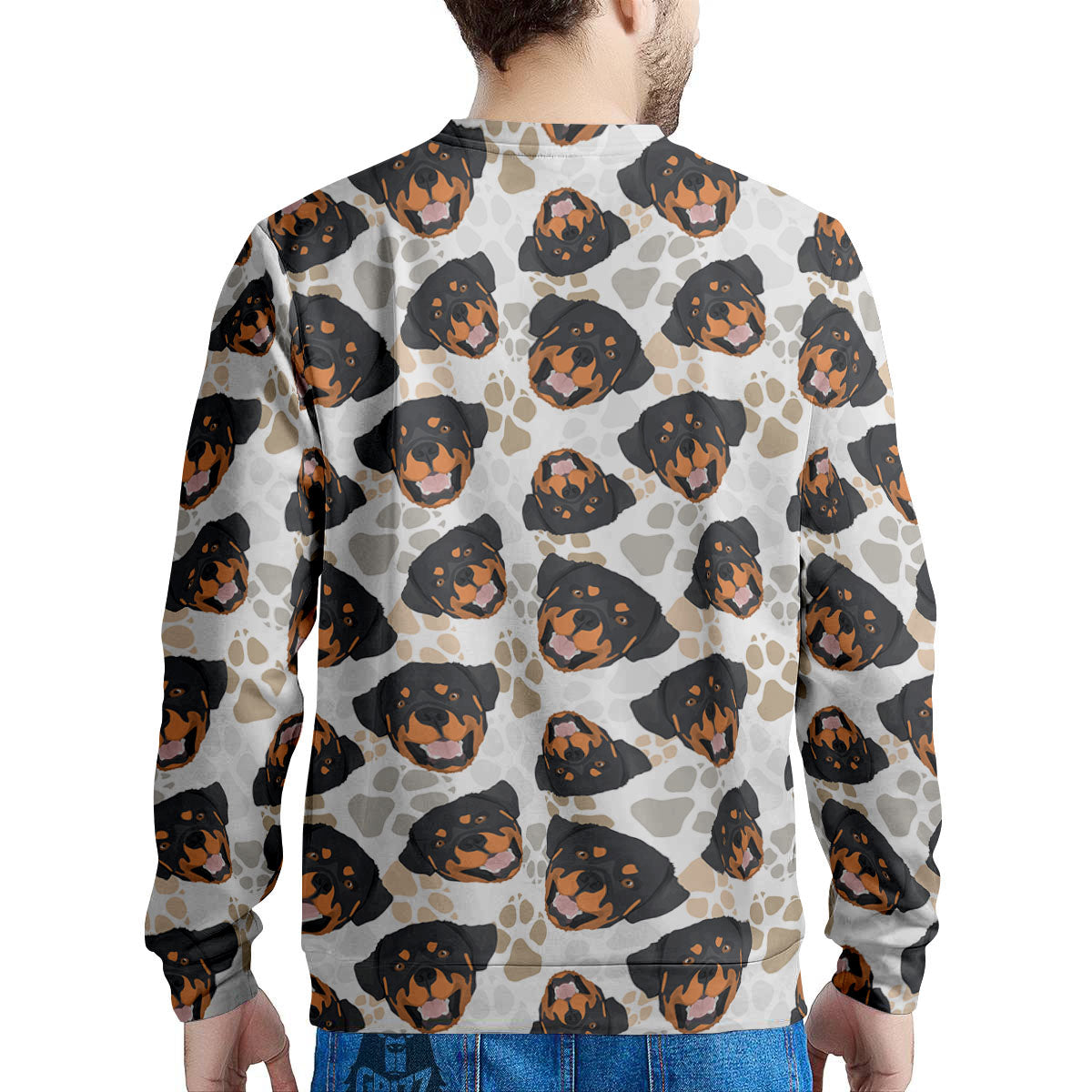 Rottweiler Print Pattern Men's Sweatshirt-grizzshop