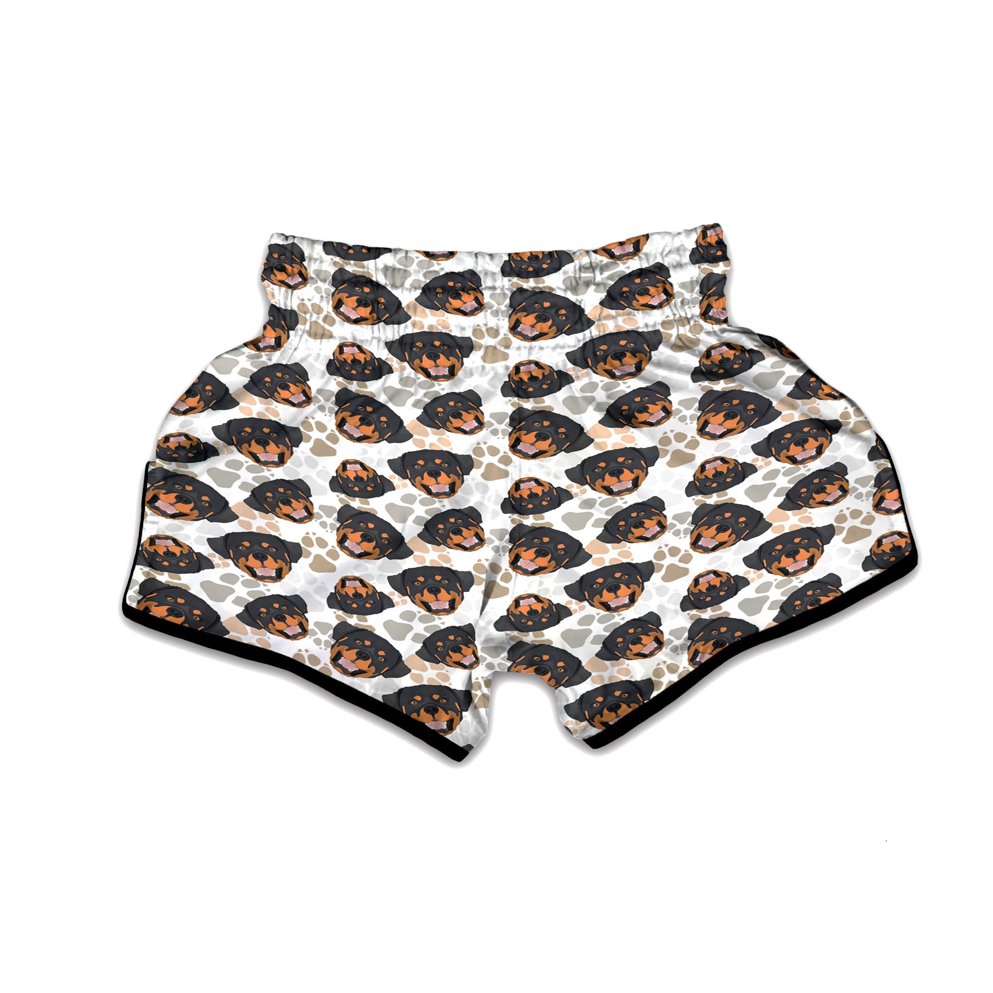 Rottweiler Print Pattern Muay Thai Boxing Shorts-grizzshop