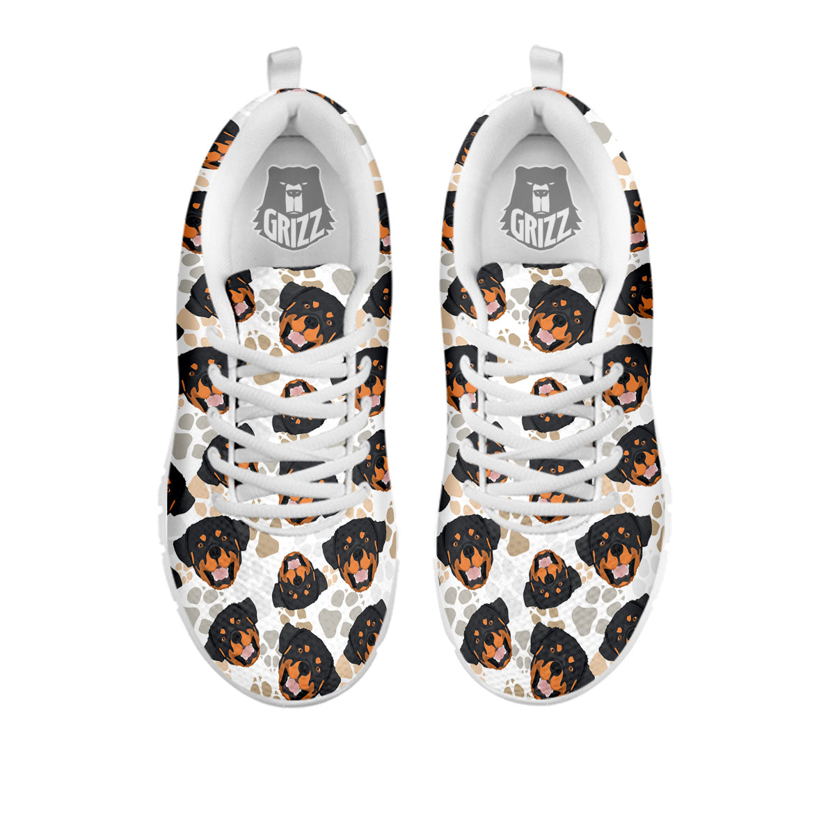 Rottweiler Print Pattern White Sneaker-grizzshop