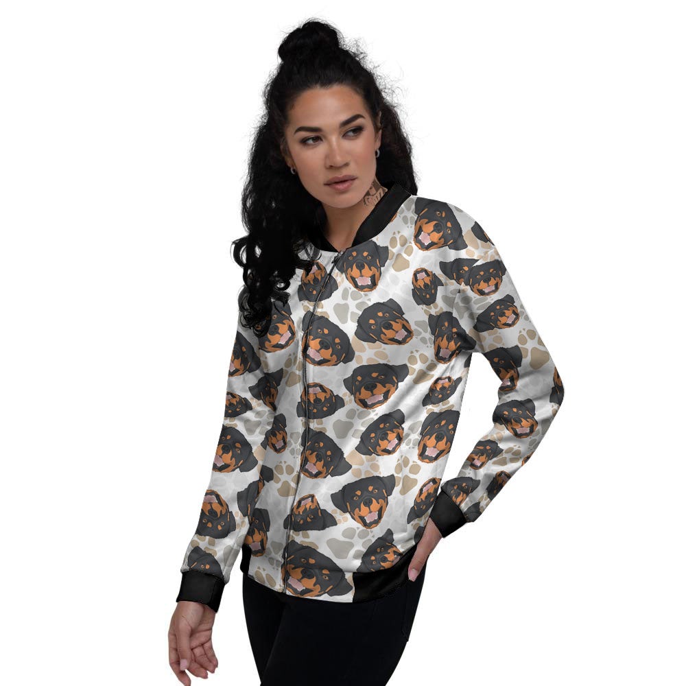Rottweiler Print Pattern Women's Bomber Jacket-grizzshop