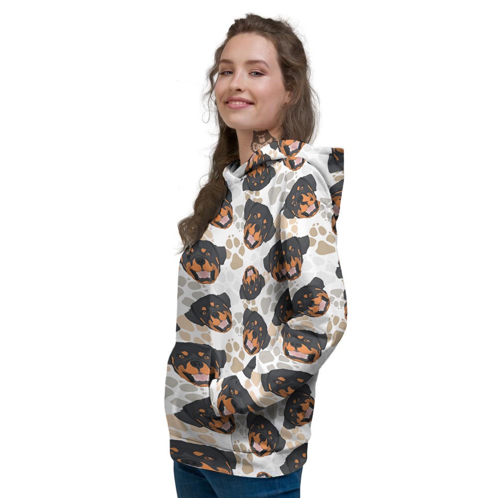 Rottweiler Print Pattern Women's Hoodie-grizzshop