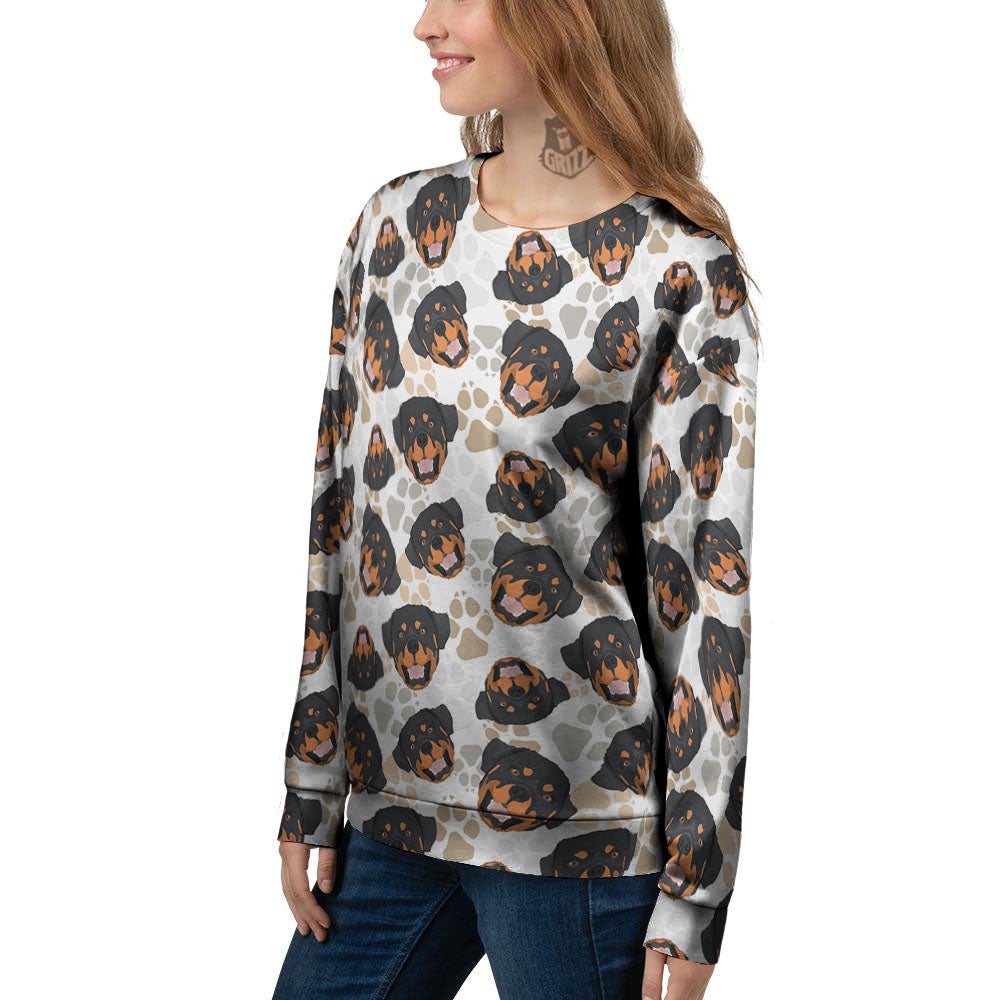 Rottweiler Print Pattern Women's Sweatshirt-grizzshop