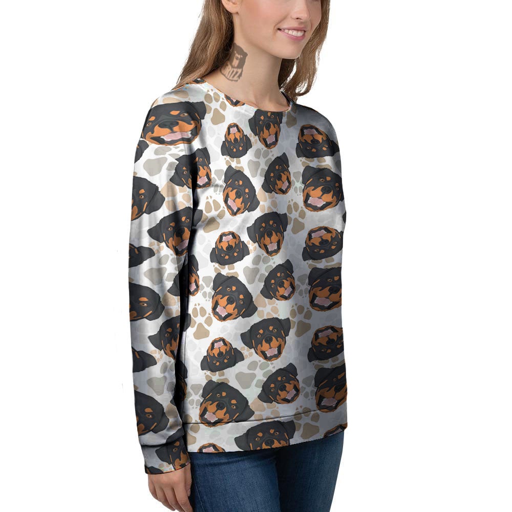 Rottweiler Print Pattern Women's Sweatshirt-grizzshop