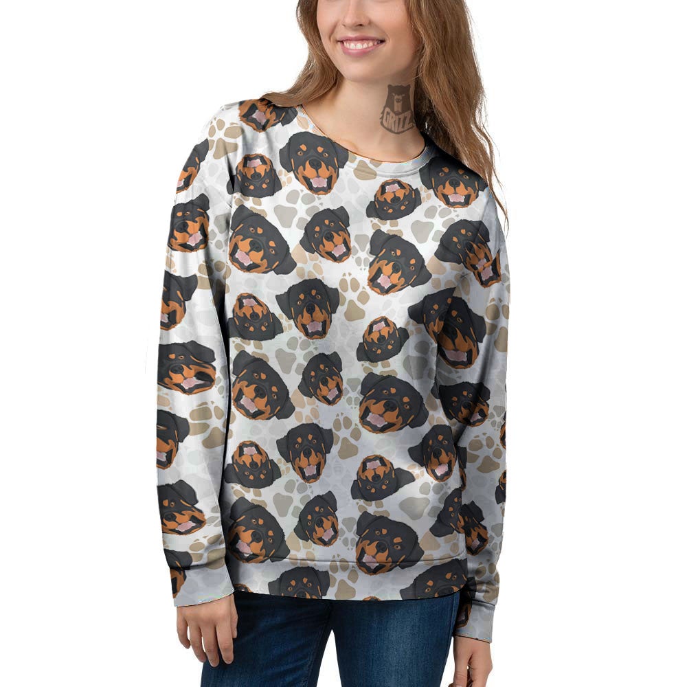 Rottweiler Print Pattern Women's Sweatshirt-grizzshop