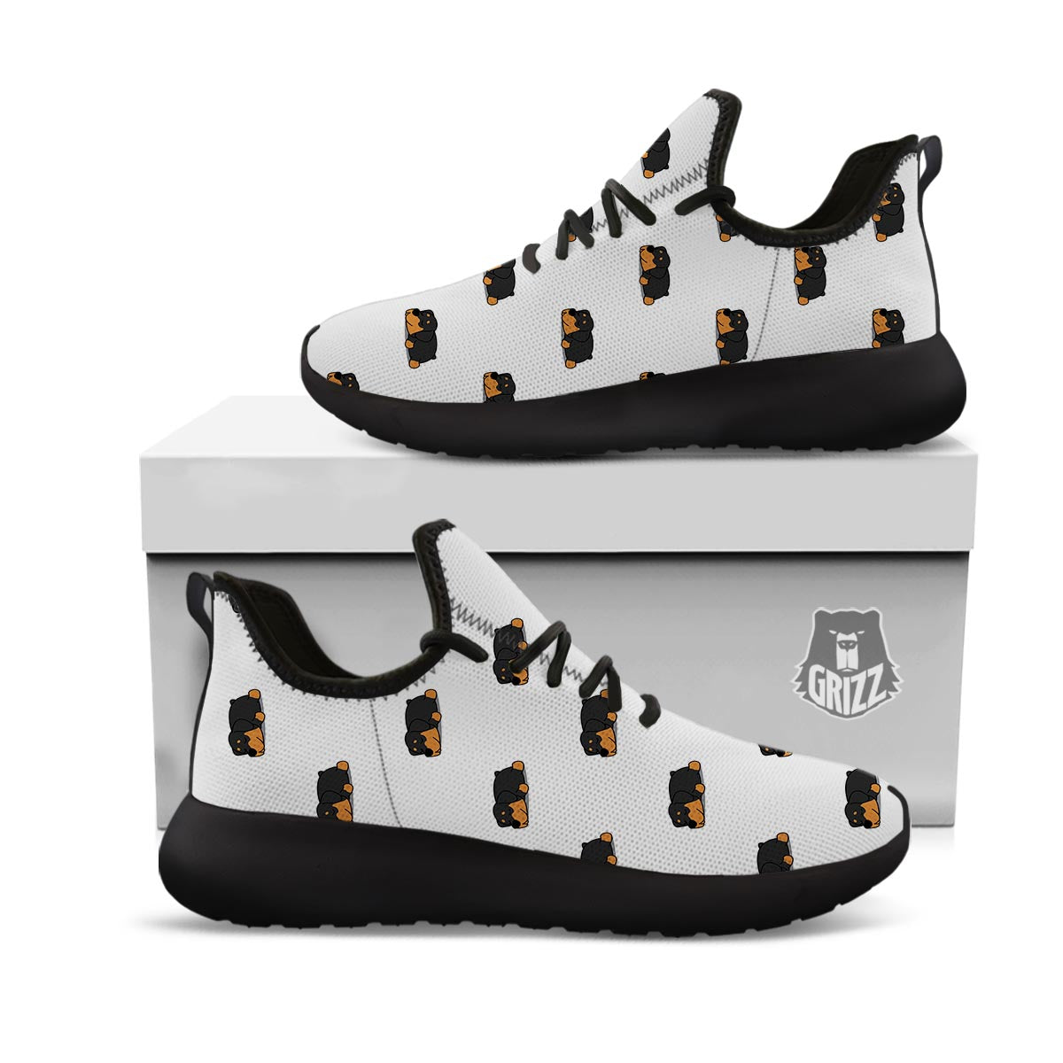 Rottweiler Sleeping Print Pattern Black Athletic Shoes-grizzshop