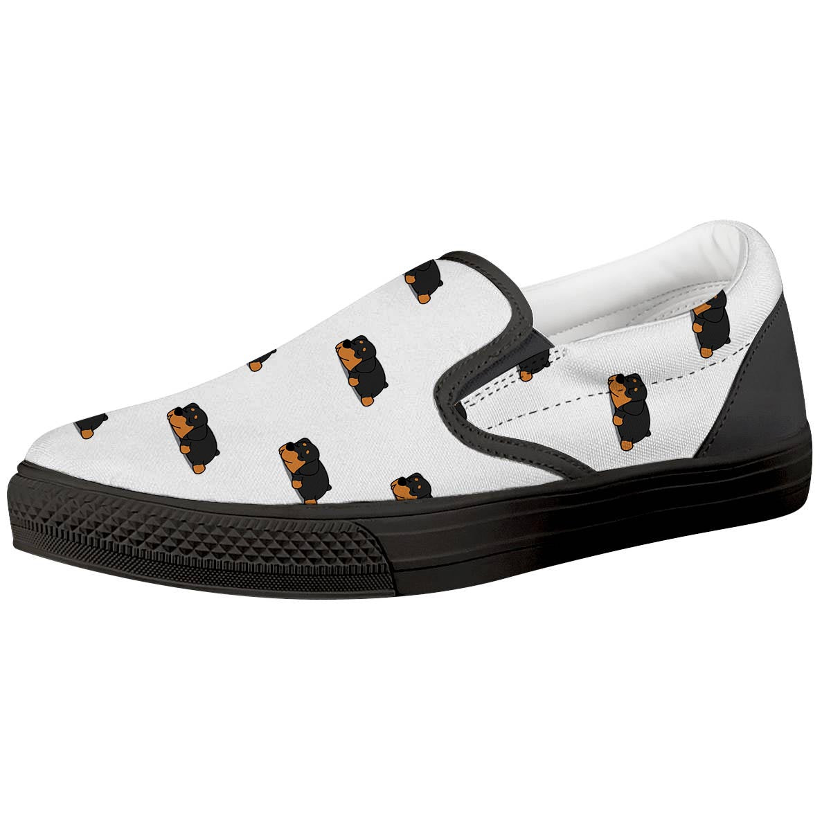 Rottweiler Sleeping Print Pattern Black Slip On Shoes-grizzshop