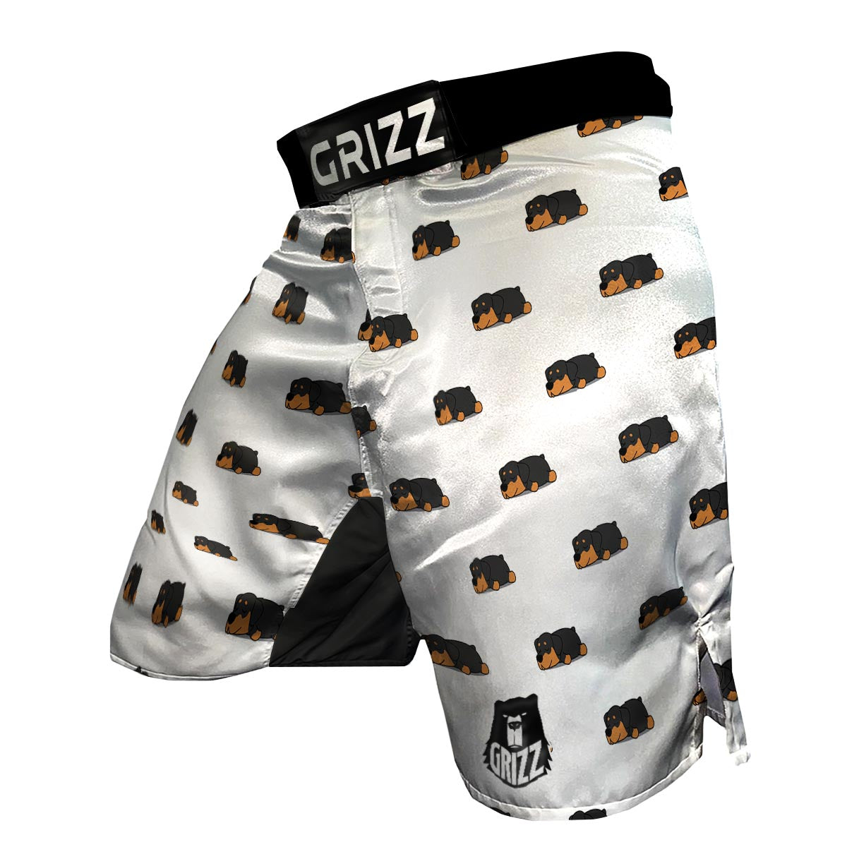 Rottweiler Sleeping Print Pattern MMA Shorts-grizzshop