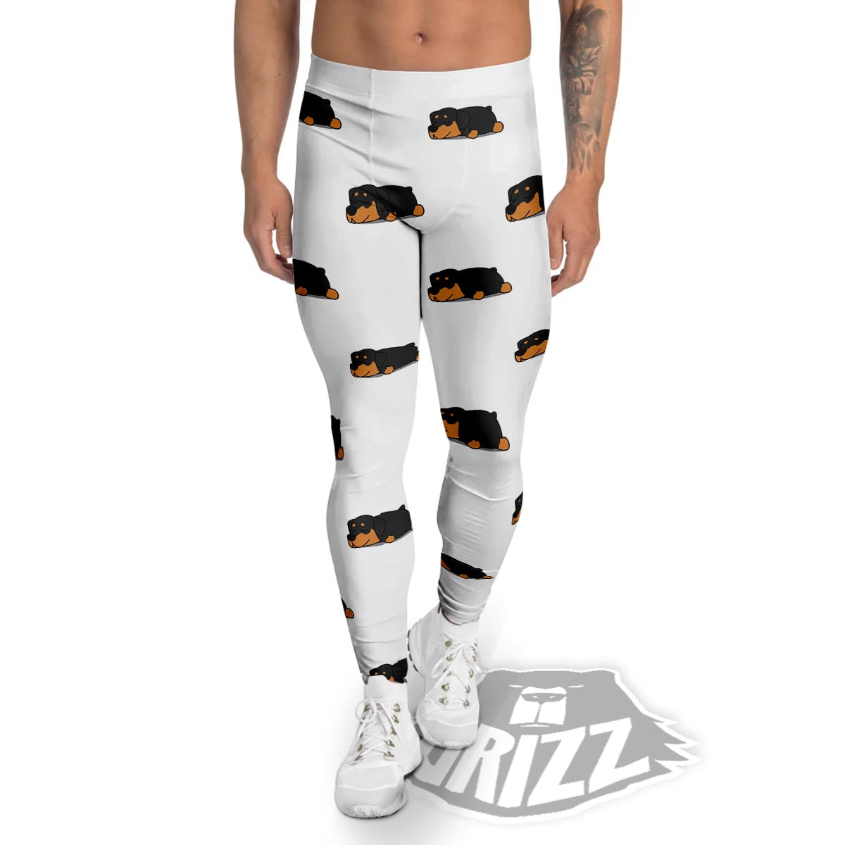 Rottweiler Sleeping Print Pattern Men's Leggings-grizzshop