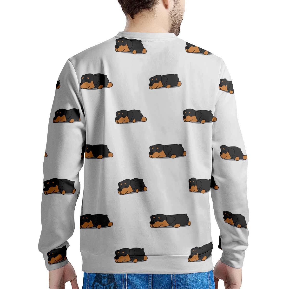 Rottweiler Sleeping Print Pattern Men's Sweatshirt-grizzshop