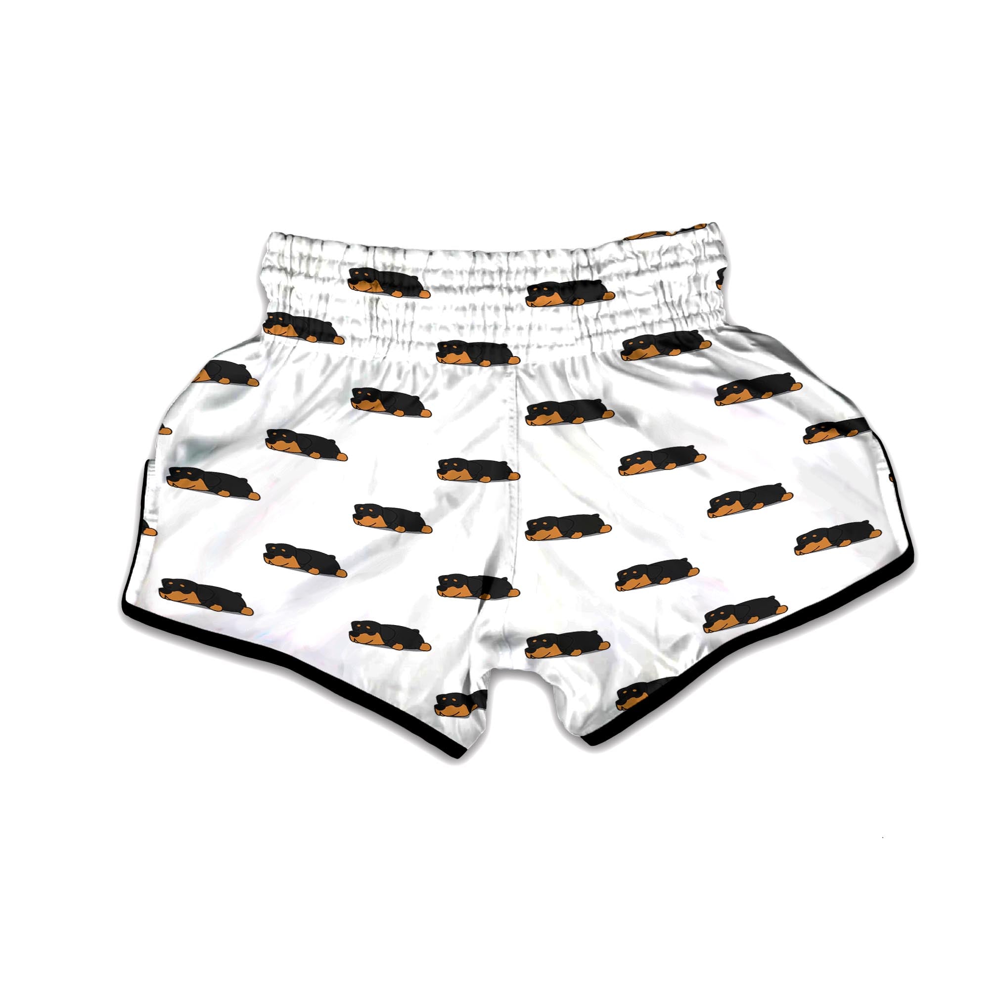 Rottweiler Sleeping Print Pattern Muay Thai Boxing Shorts-grizzshop