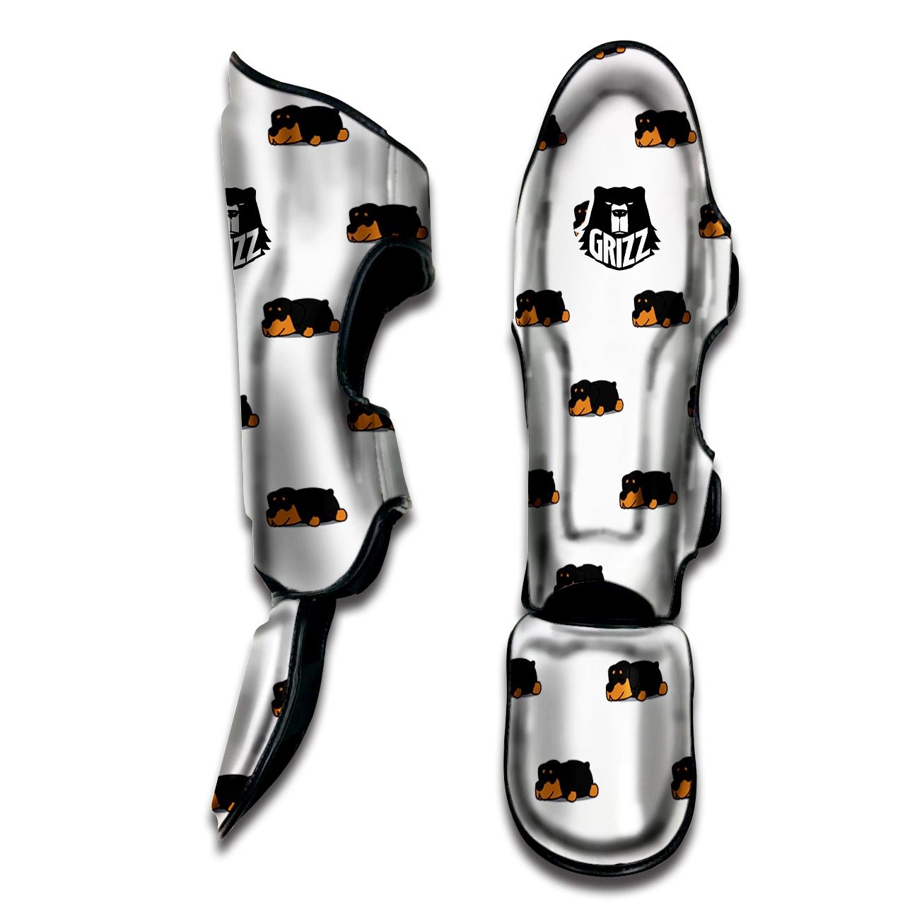 Rottweiler Sleeping Print Pattern Muay Thai Shin Guards-grizzshop