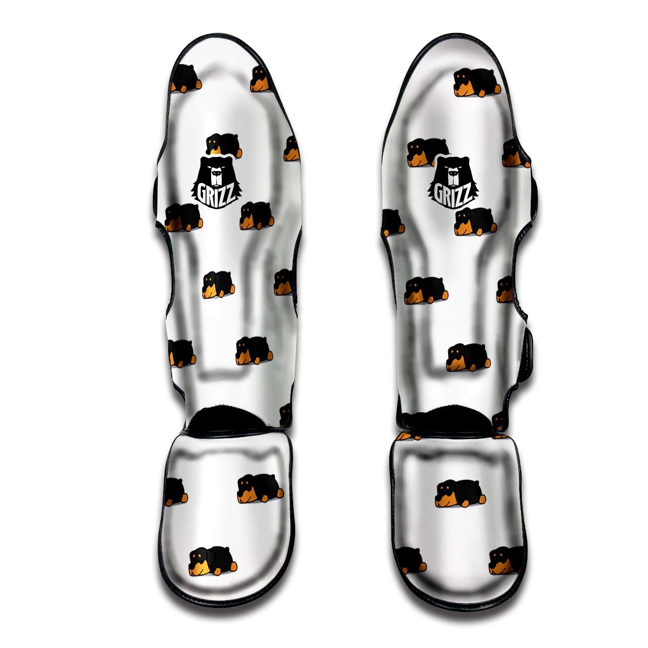 Rottweiler Sleeping Print Pattern Muay Thai Shin Guards-grizzshop