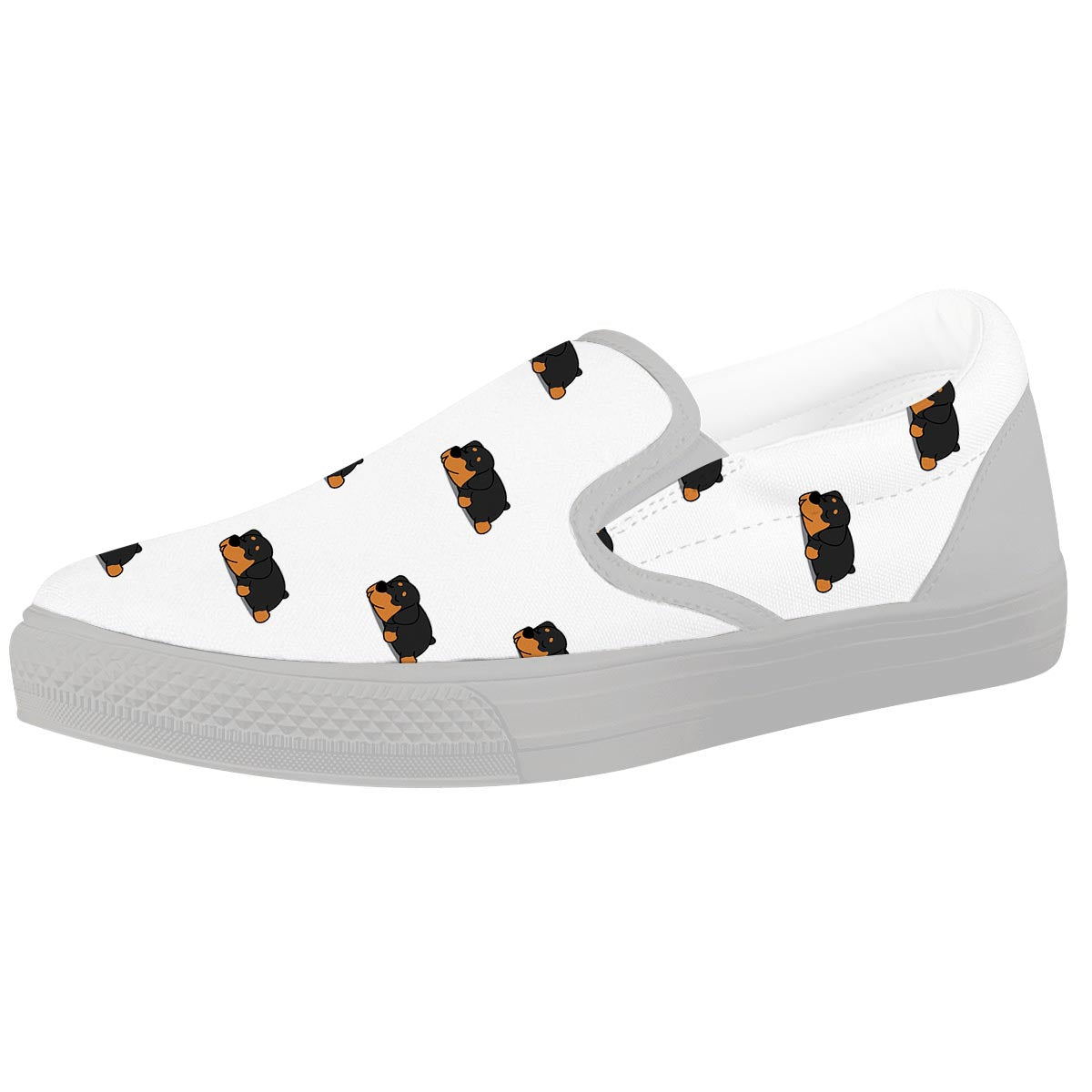 Rottweiler Sleeping Print Pattern White Slip On Shoes-grizzshop