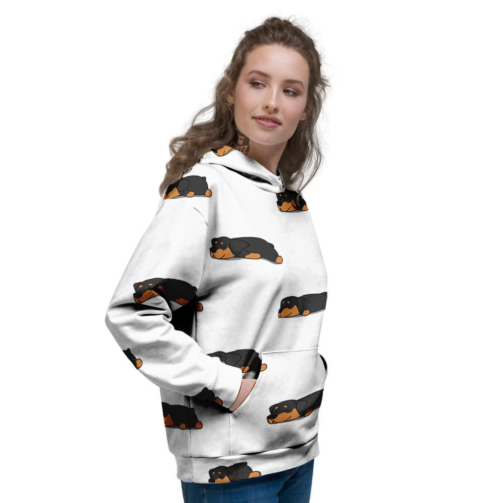 Rottweiler Sleeping Print Pattern Women's Hoodie-grizzshop