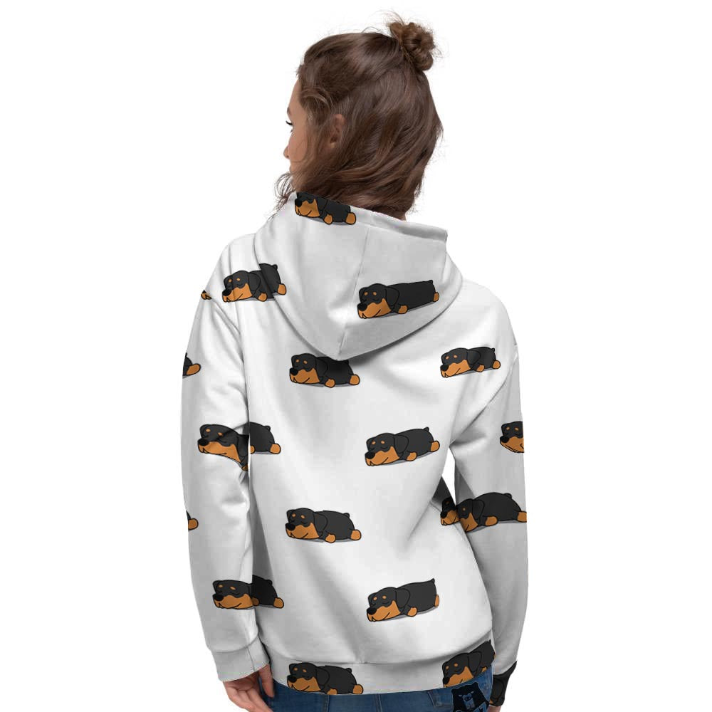 Rottweiler Sleeping Print Pattern Women's Hoodie-grizzshop