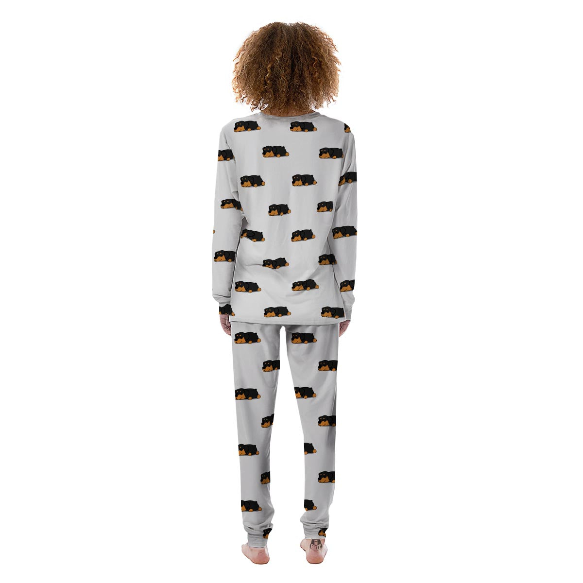 Rottweiler Sleeping Print Pattern Women's Pajamas-grizzshop
