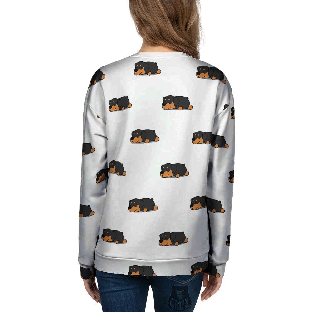 Rottweiler Sleeping Print Pattern Women's Sweatshirt-grizzshop