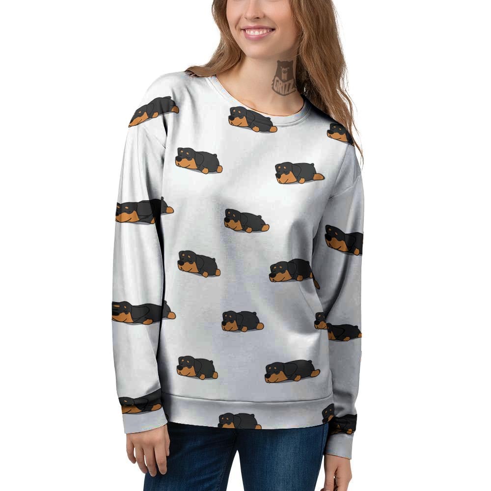 Rottweiler Sleeping Print Pattern Women's Sweatshirt-grizzshop
