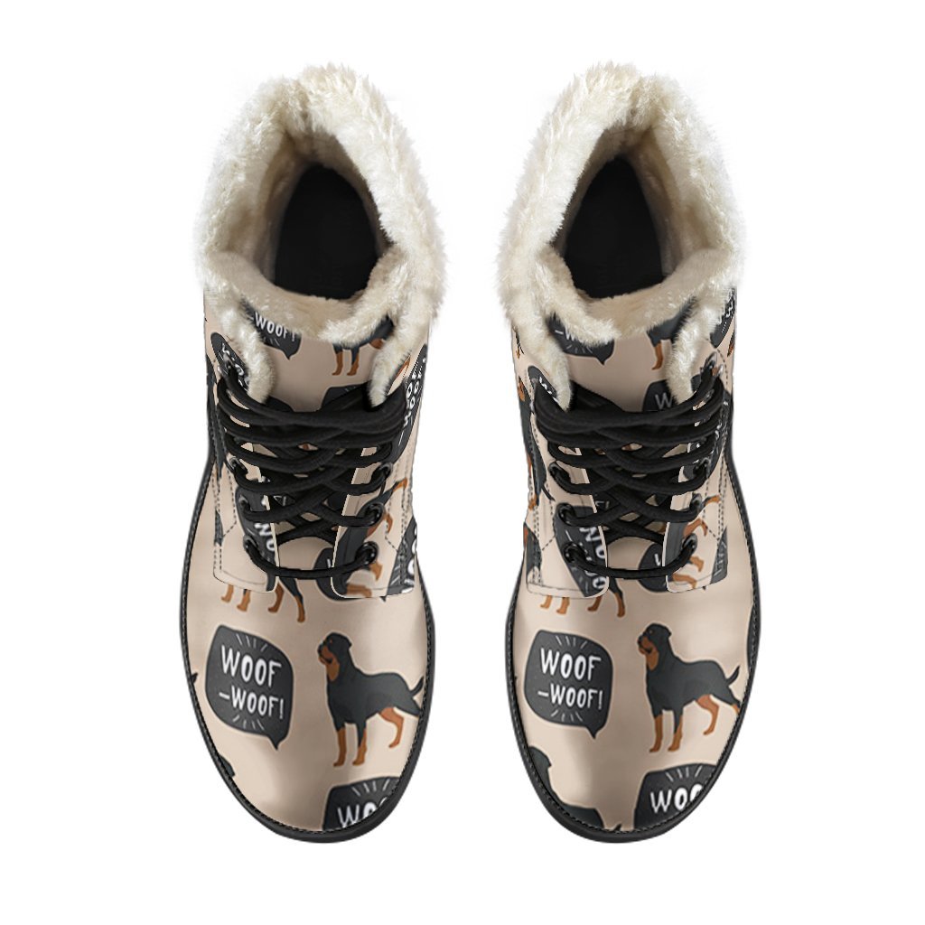 Rottweiler Dog Pattern Print Comfy Winter Boots-grizzshop