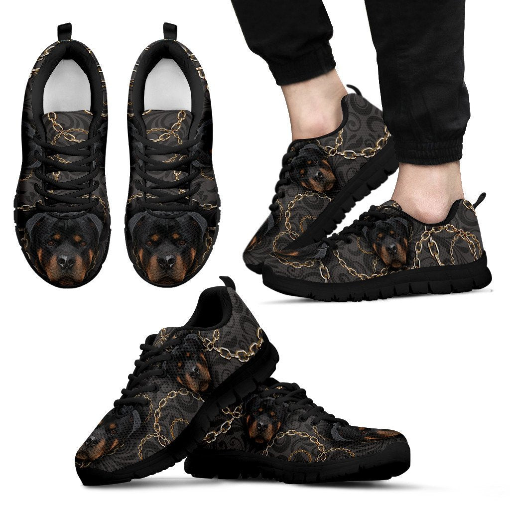 Rottweilers Chain Black Sneakers for Women and Men-grizzshop