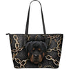 Rottweilers Chain Leather Tote Bag-grizzshop