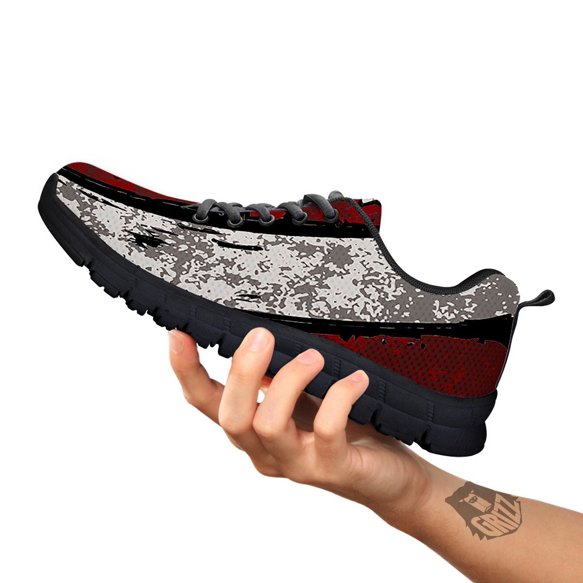 Rough American Flag Print Black Sneaker-grizzshop