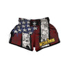 Rough American Flag Print Muay Thai Boxing Shorts-grizzshop