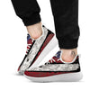 Rough American Flag Print White Athletic Shoes-grizzshop