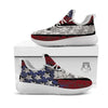 Rough American Flag Print White Athletic Shoes-grizzshop