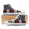 Rough American Flag Print White High Top Shoes-grizzshop