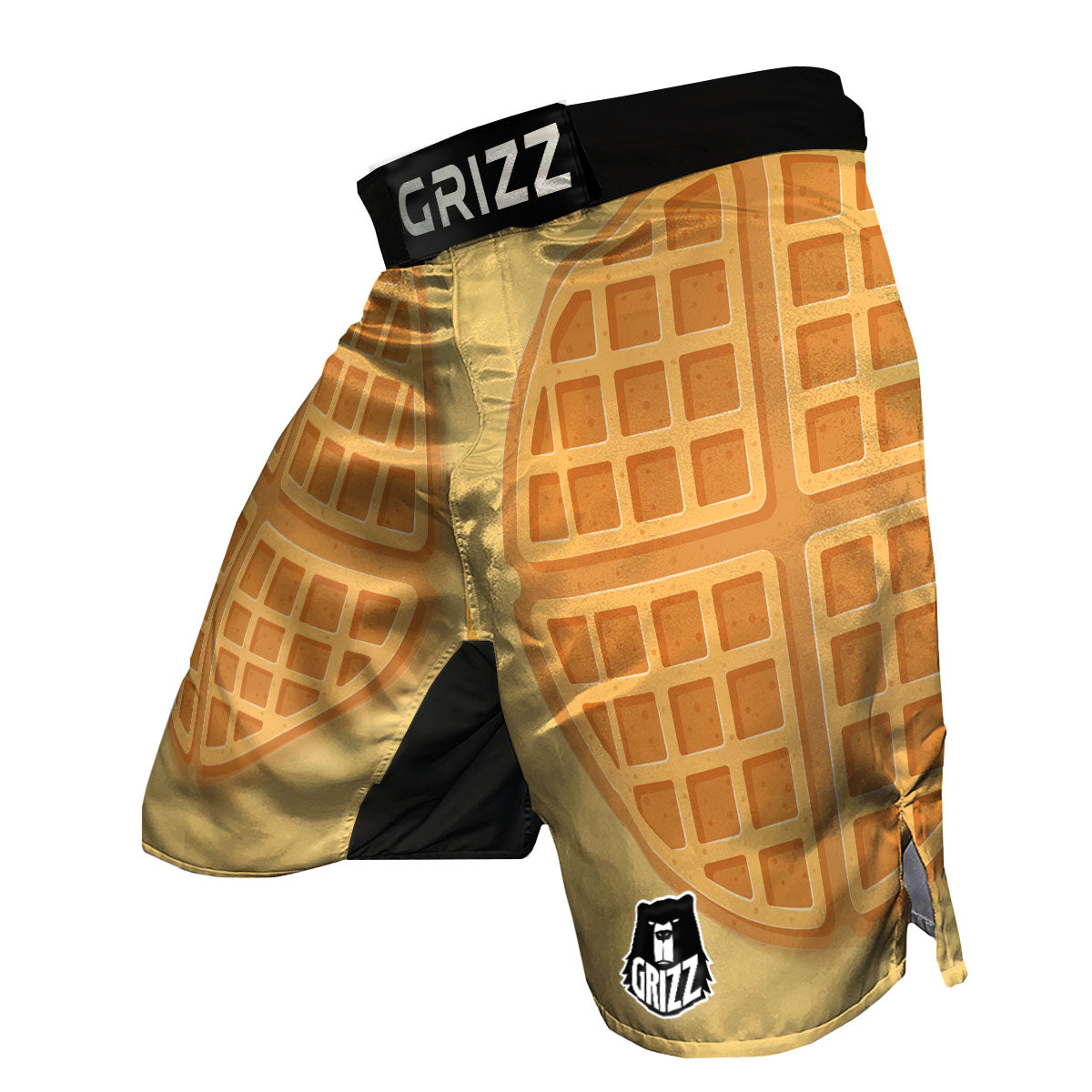 Round Waffle Print MMA Shorts-grizzshop