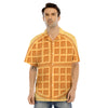 Round Waffle Print Men's Hawaiian Shirt-grizzshop