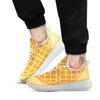 Round Waffle Print White Athletic Shoes-grizzshop