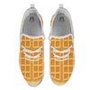 Round Waffle Print White Athletic Shoes-grizzshop