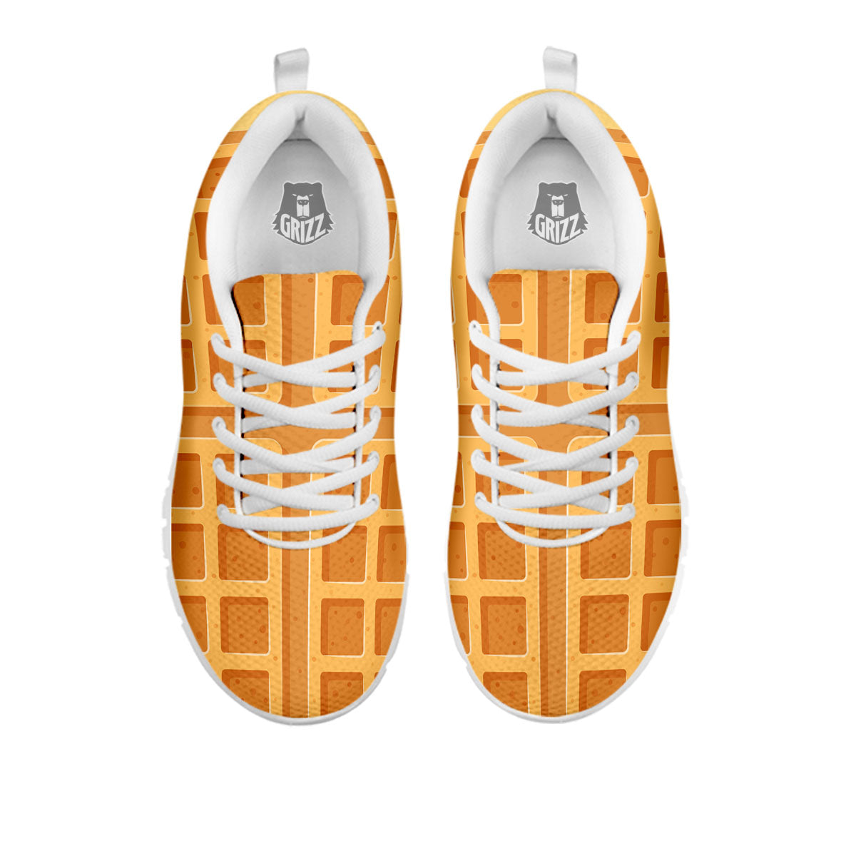 Round Waffle Print White Sneaker-grizzshop