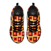 Rounded Square Retro Geometric Print Pattern Black Sneaker-grizzshop