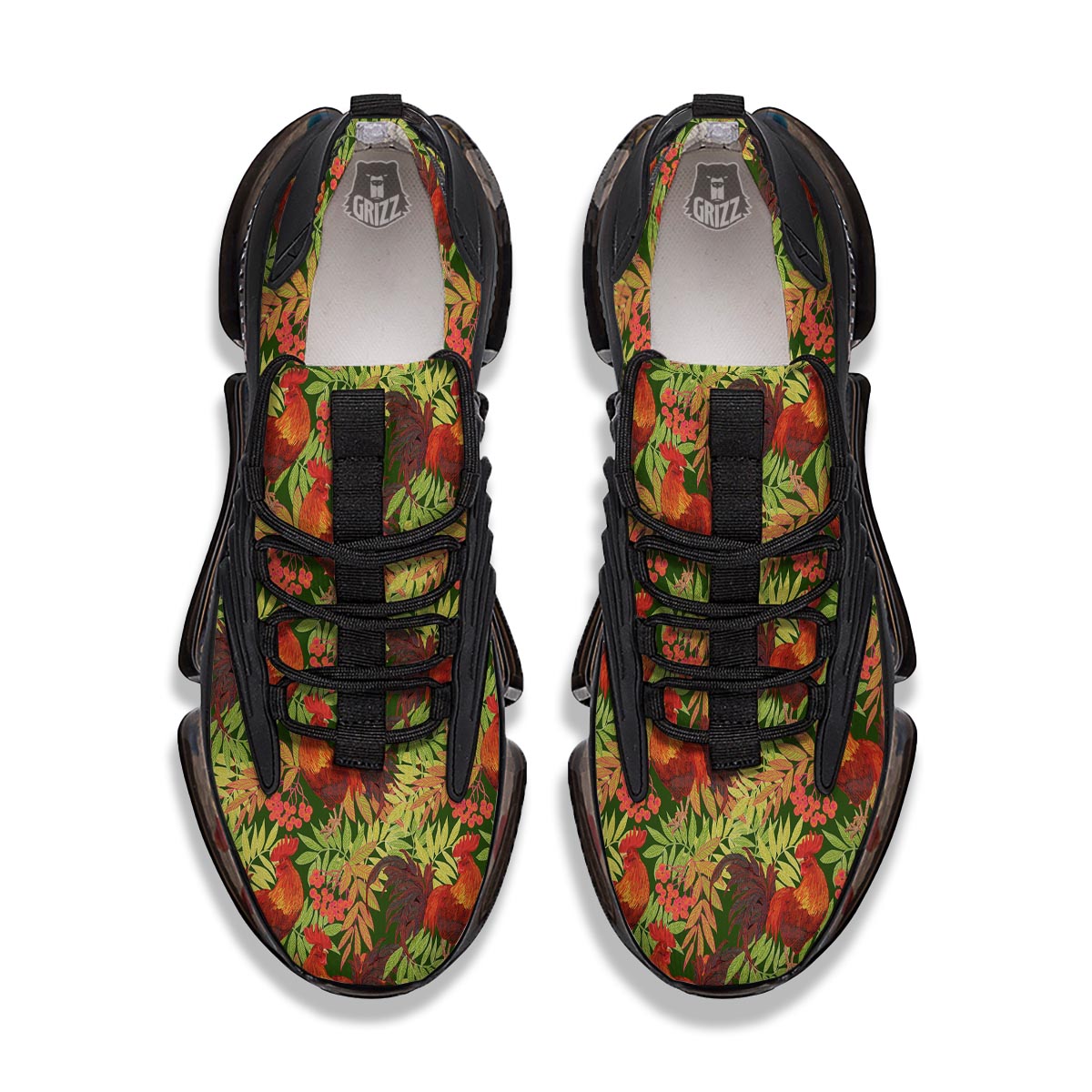 Rowan And Rooster Print Pattern Black Gym Shoes-grizzshop