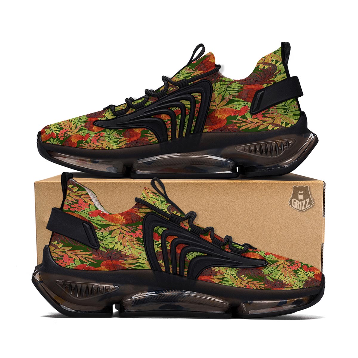 Rowan And Rooster Print Pattern Black Gym Shoes-grizzshop