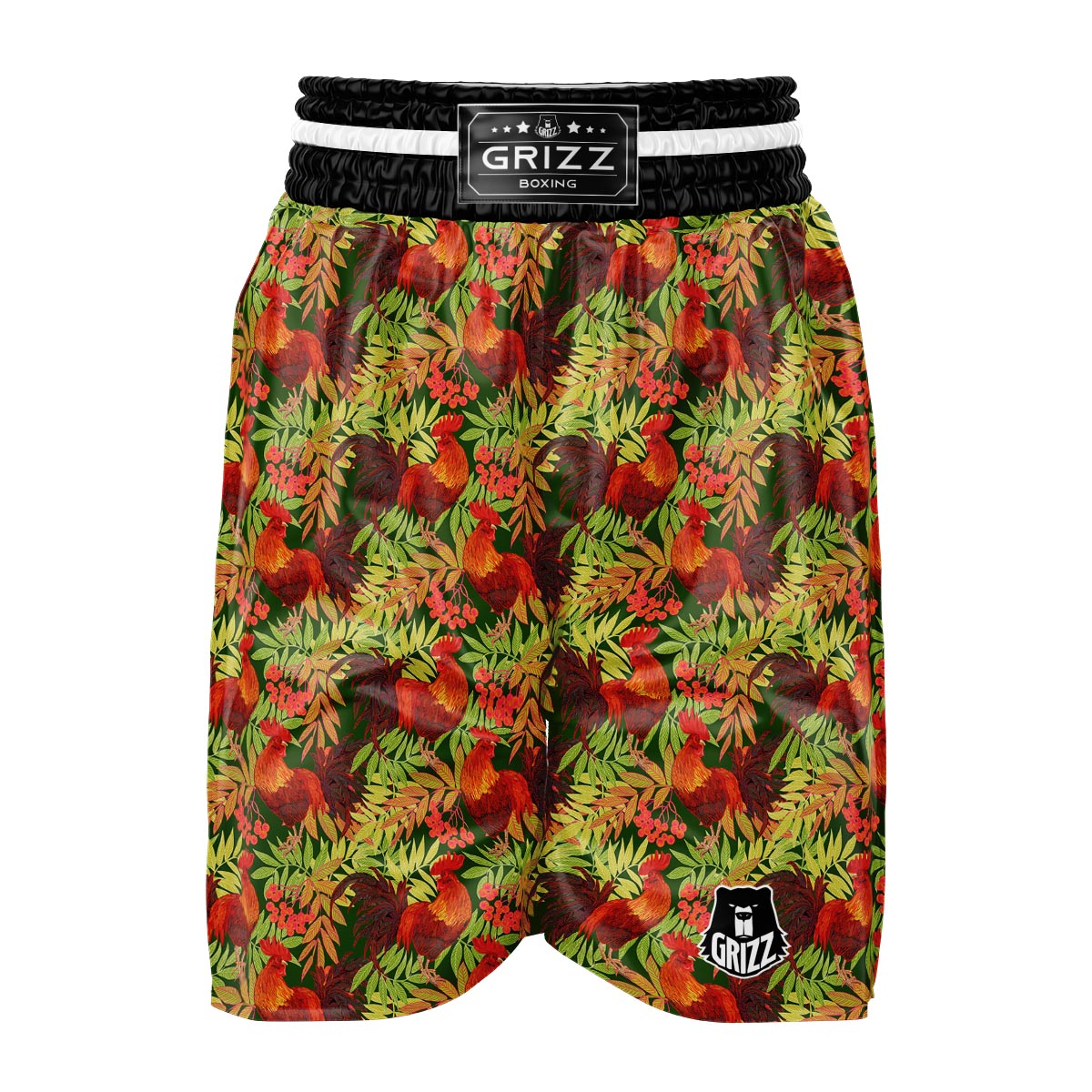 Rowan And Rooster Print Pattern Boxing Shorts-grizzshop