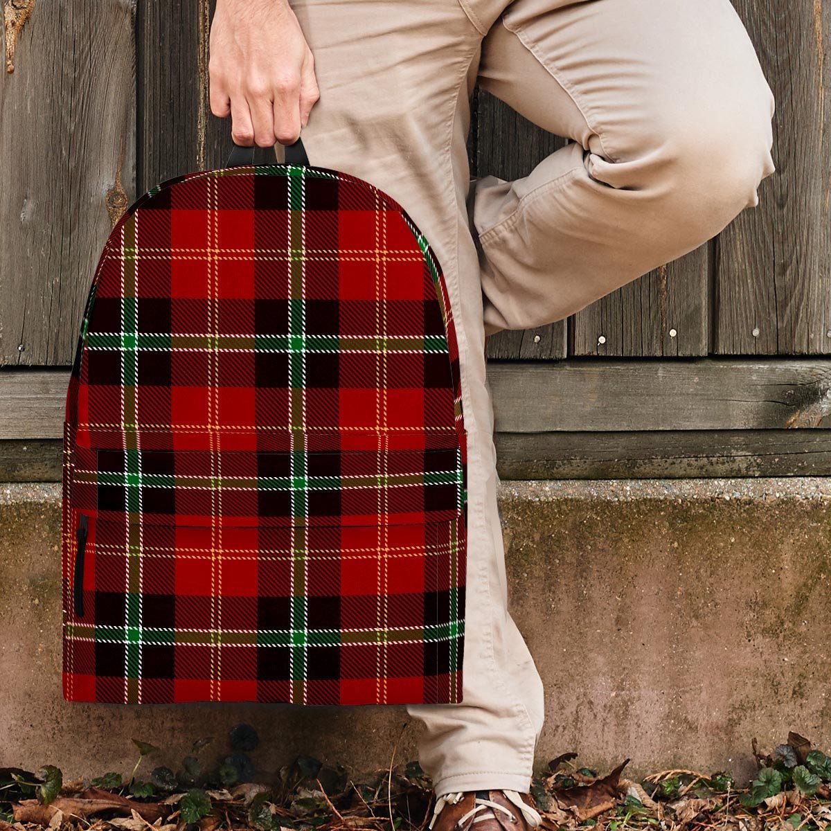 Royal Stewart Red Plaid Tartan Backpack-grizzshop