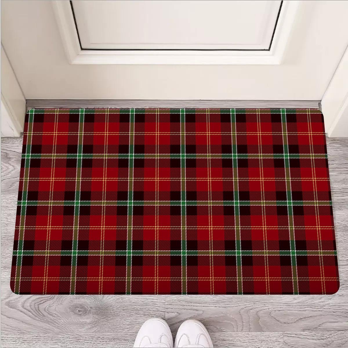 Royal Stewart Red Plaid Tartan Door Mat-grizzshop