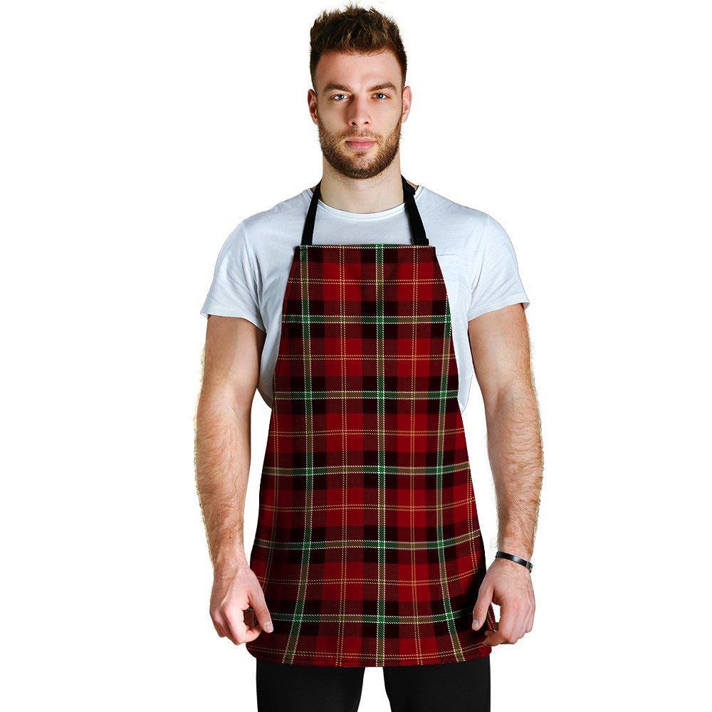 Royal Stewart Red Plaid Tartan Men's Apron-grizzshop