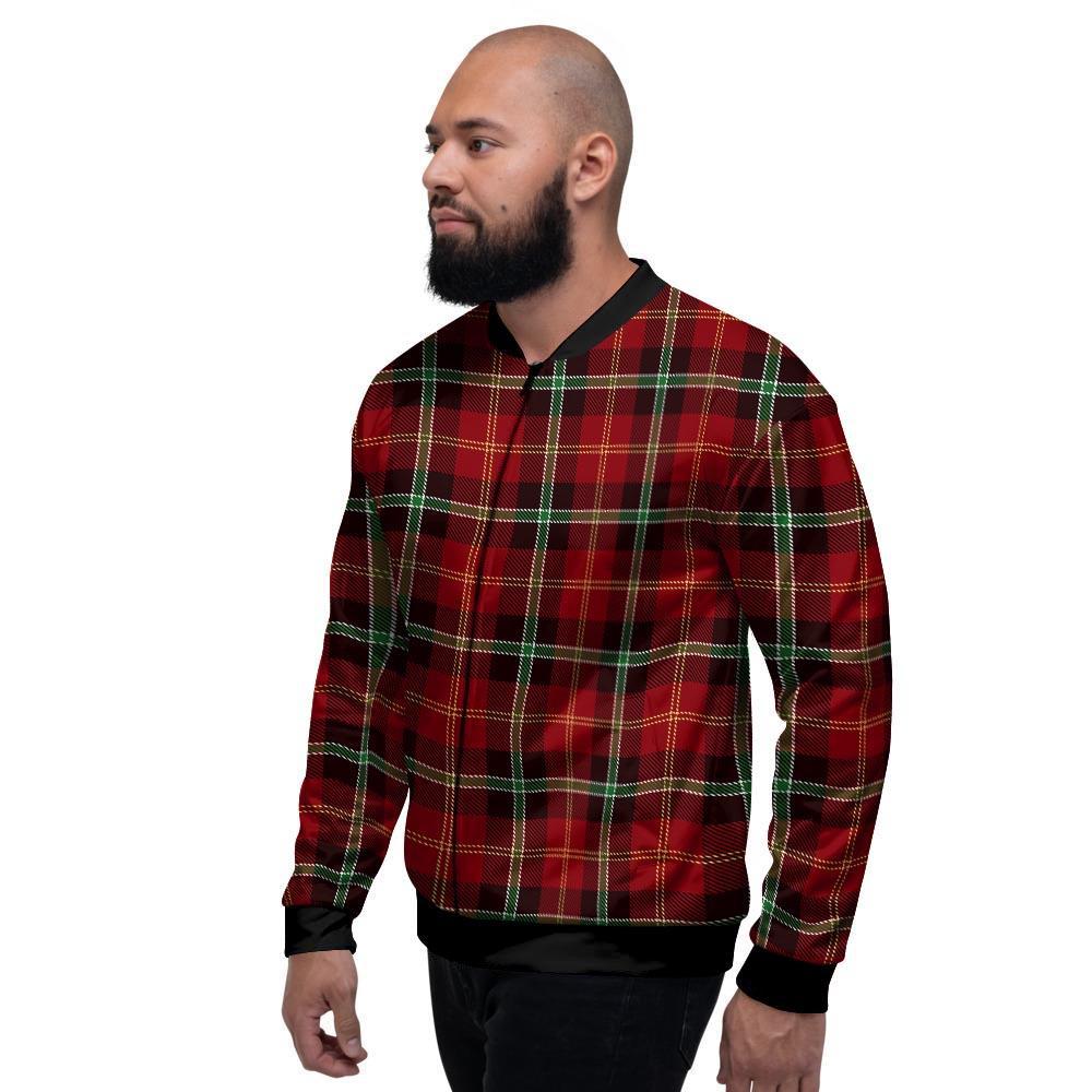 Royal Stewart Red Plaid Tartan Men's Bomber Jacket-grizzshop