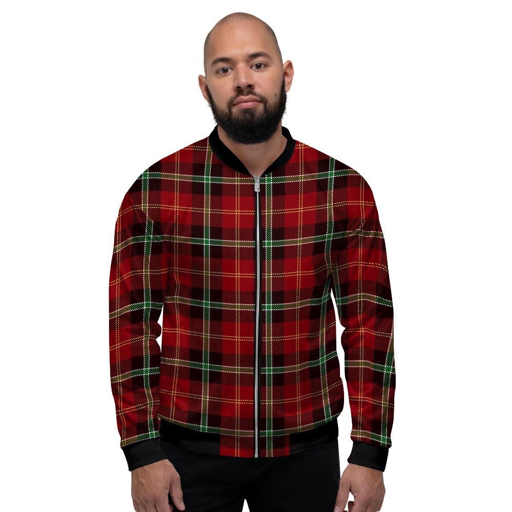 Royal Stewart Red Plaid Tartan Men's Bomber Jacket-grizzshop