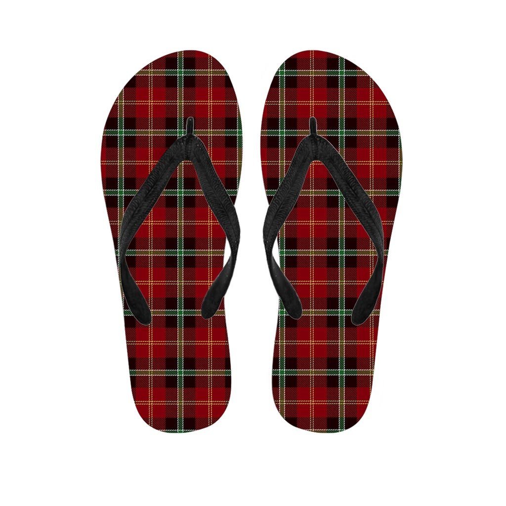 Royal Stewart Red Plaid Tartan Men's Flip Flops-grizzshop